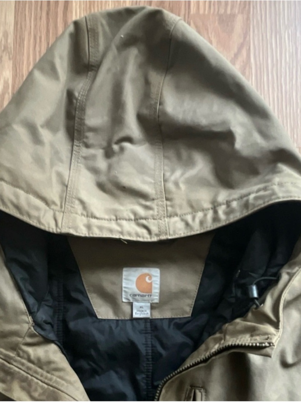 Carhartt Brown Hooded Heavyweight Work Bomber Jacket Men’s XL Log Creek TimberCo - Picture 4 of 13